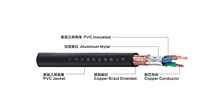 RVVP型系列300/300V铜芯聚氯乙烯绝缘屏蔽聚氯乙烯护套软电缆