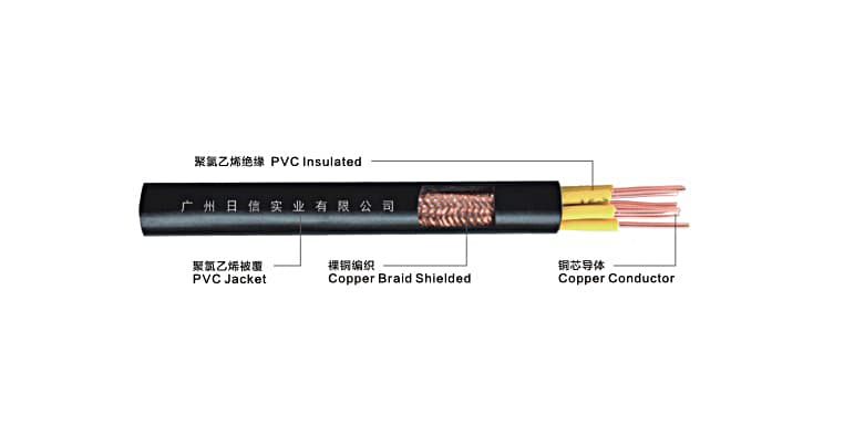KVVP型系列聚氯乙烯绝缘聚氯乙烯护套编织屏蔽控制电缆